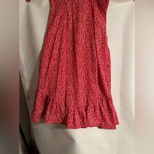 Red Floral midi skirt